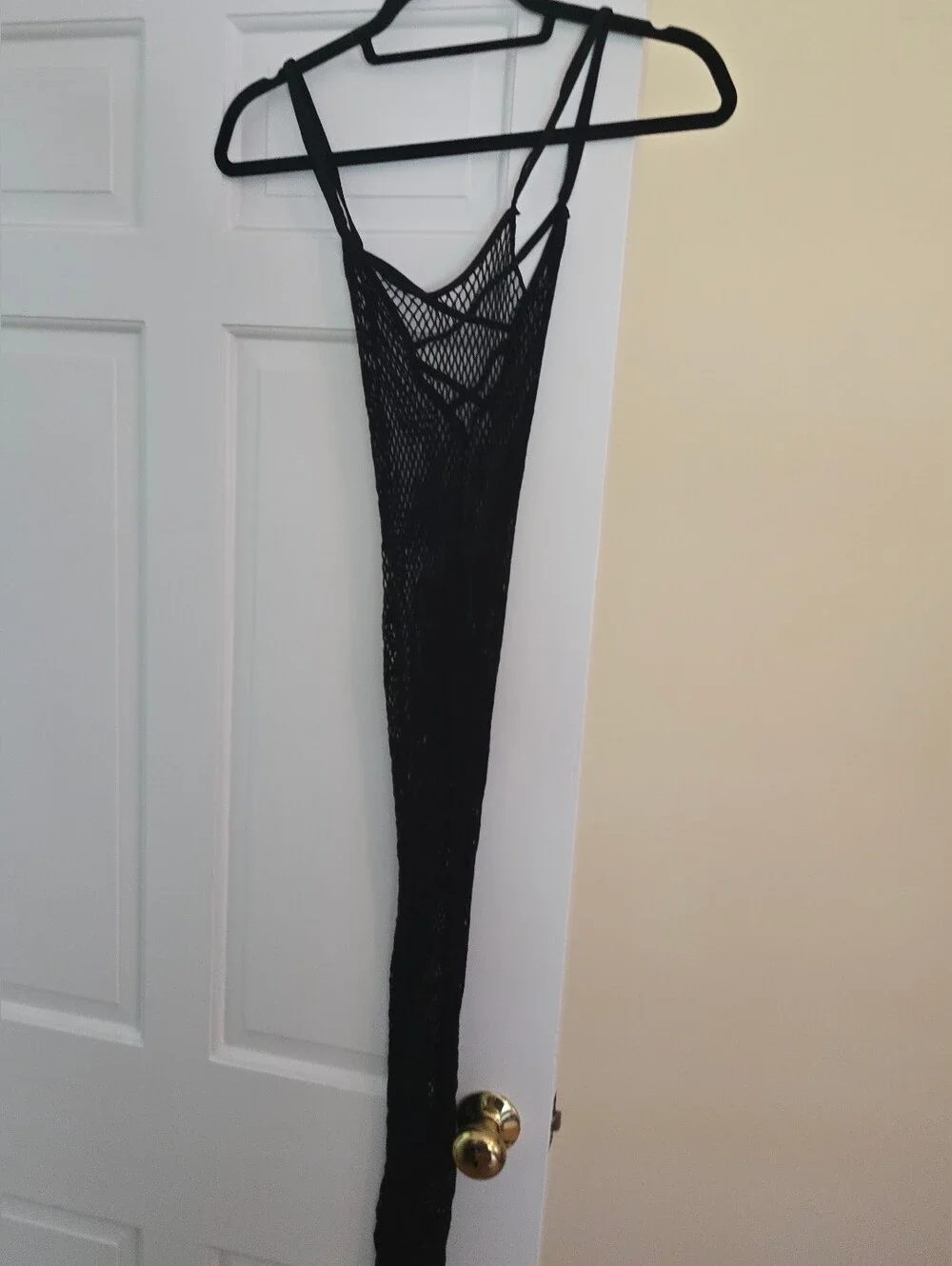 Black Sheer Fishnet Slip Dress OS